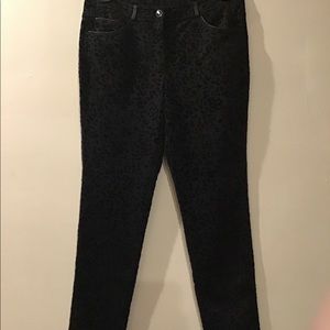 Black Leopard Velour Pants